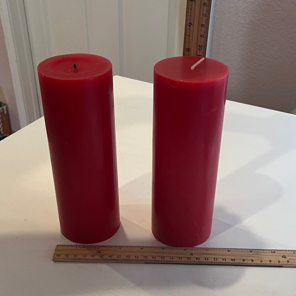 Red Pillar Candle Set